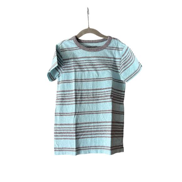 Crewcuts J. Crew Boys' Jersey Striped Crewneck T-Shirt Blue/Gray Size 6-7 - Picture 1 of 8